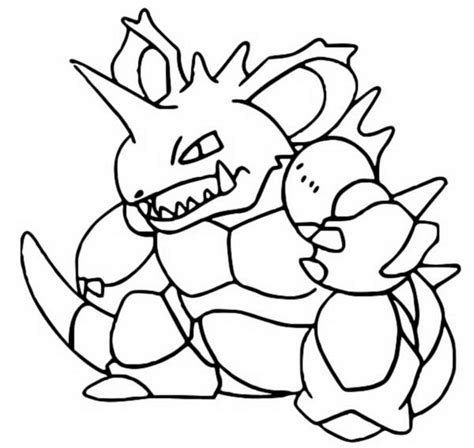 Pokemon Coloring Pages Nidoking Nidoqueen