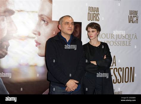 Nicolas Boukhrief Et Marine Vacth Lors De La Premiere Du Film La Confession A L Ugc Cine Cite