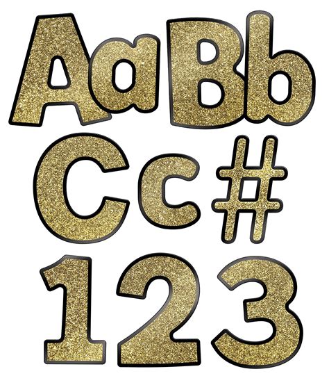 Buy Carson Dellosa 219 Piece 4 Inch Gold Glitter Bulletin Board Letters