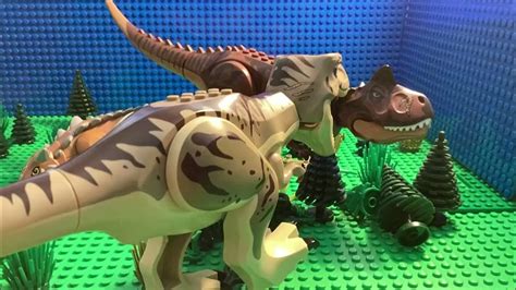 Jurassic World Carnotaurus Vs T Rex Lego Stop Motion Youtube