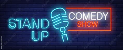 Standup Comedy Show Neon Sign Stock Vector Adobe Stock