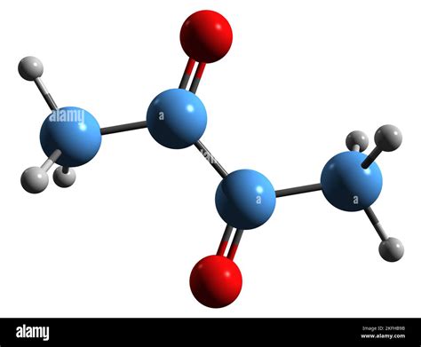 D Image Of Diacetyl Skeletal Formula Molecular Chemical Structure Of