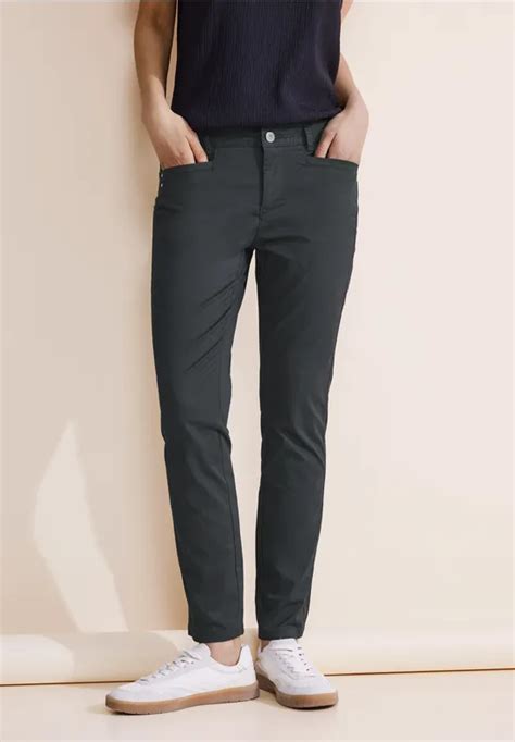 Street One Pantalon En Serg Coupe Classique Pour Femmes En Gris