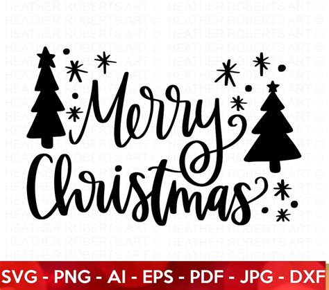 Merry Christmas Svg Christmas Sign Svg Mistletoe Svg Winter Svg