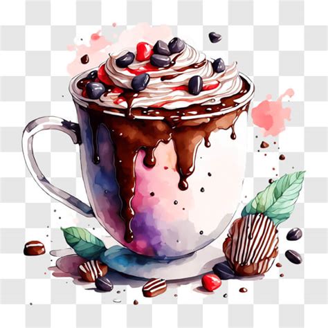 Download Warm And Cozy Hot Cocoa With Whipped Cream Png Online Creative Fabrica