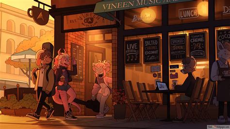 Lofi Cafe Art 4K wallpaper download