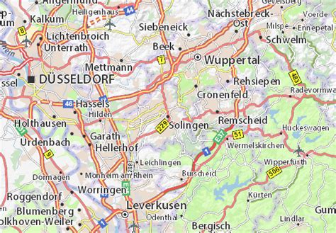 Map of Solingen - Michelin Solingen map - ViaMichelin