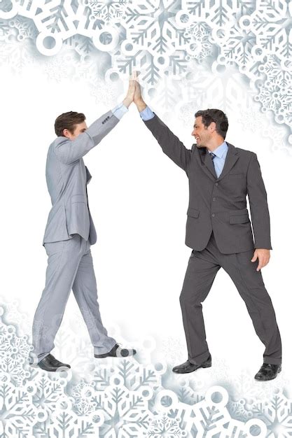 Premium Photo Unified Business Team High Fiving Each Other Against