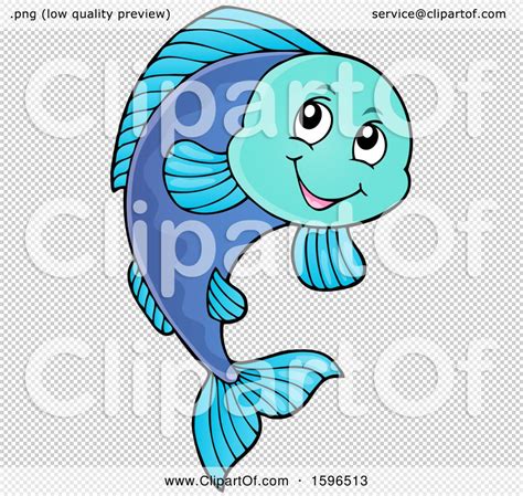 Clipart of a Happy Fish - Royalty Free Vector Illustration by visekart ...