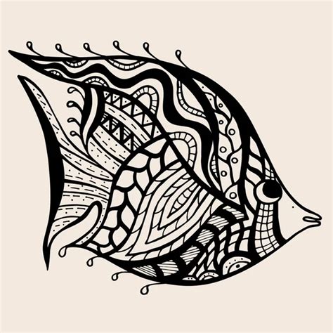 Zentangle Stylized Fish Frescomovie