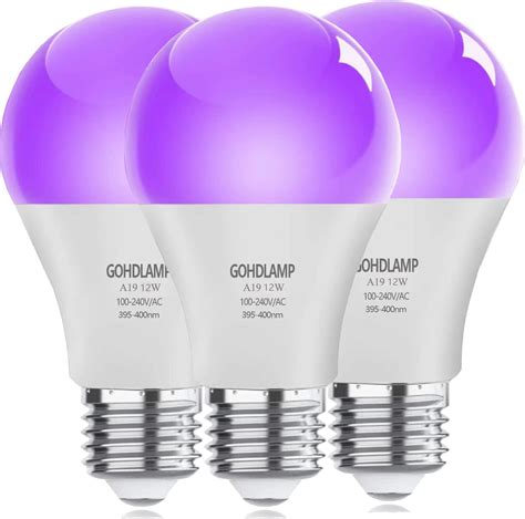 Amazon Gohdlamp Led Black Light Bulbs A W For Halloween Decor