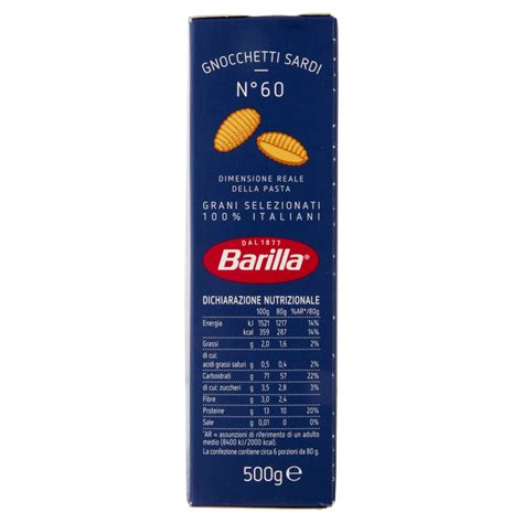 Barilla Pasta Gnocchetti Sardi N 60 100 Grano Italiano 500 G Carrefour