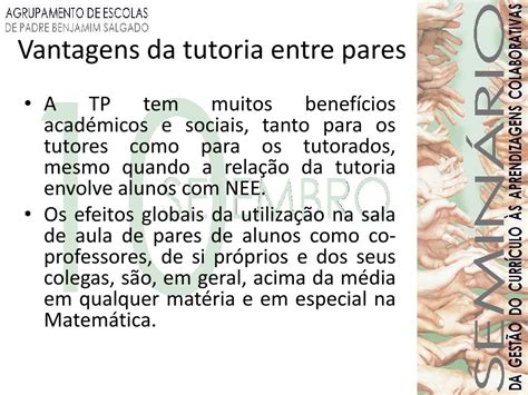 Ppt A Aprendizagem Cooperativa E A Tutoria Entre Pares Powerpoint