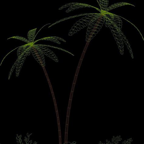 Coconut Tree With Shrubs 2D DWG Elevation For AutoCAD Designs CAD