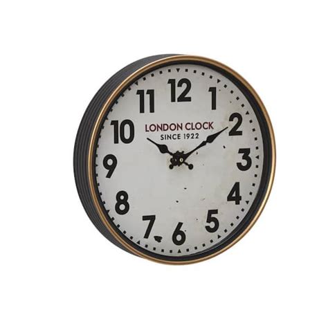 Litton Lane In X In White Metal Wall Clock The Home Depot