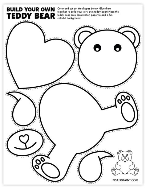 Free Printable Build Your Own Teddy Bear Craft In Teddy Bear