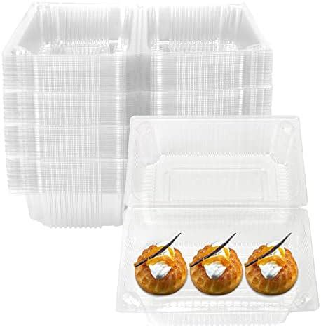 ZOENHOU 60 PCS Cake Slice Boxes 7 3 Inch Individual Cake Boxes For