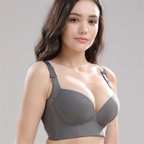 Plus Size Push Up Bras Women Deep Cup Bra Hide Back Fat Underwear Shaper Incorporated Full Back