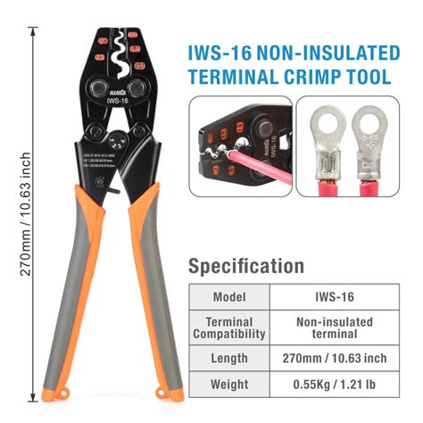 Iwiss Non Insulated Terminal Crimping Tool Ratchet Crimping Tools From