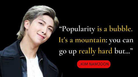 Bts Kim Namjoon Rm Motivational Quotes Youtube