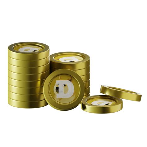 Dogecoin Doge Coin Stacks Cryptocurrency 3d Render Illustration