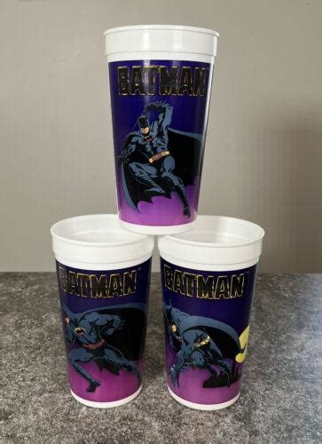 Vintage 1989 Batman Movie Taco Bell Promo 3 Cup Lot 4541519495