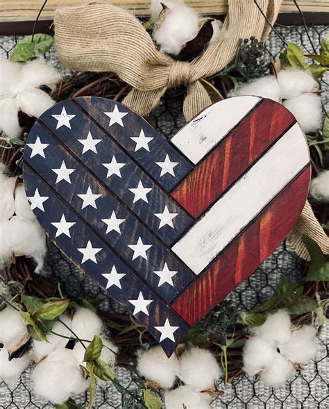 American Flag Heart - Etsy | July crafts, Americana crafts, 4th july crafts