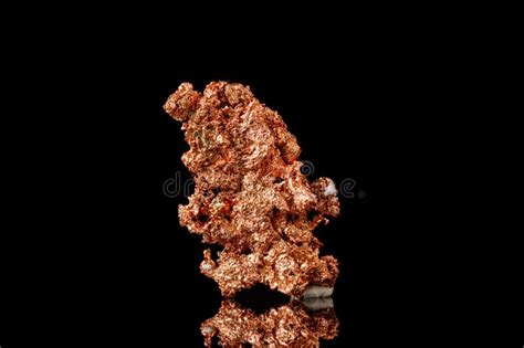 Macro Mineral Stone Copper On Black Background Stock Image Image Of