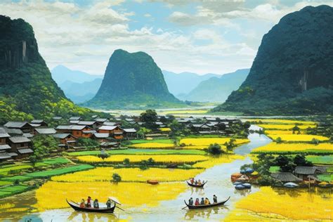 Vietnamese Landscape Painting, Trang An's Vintage Charm: Vintage ...