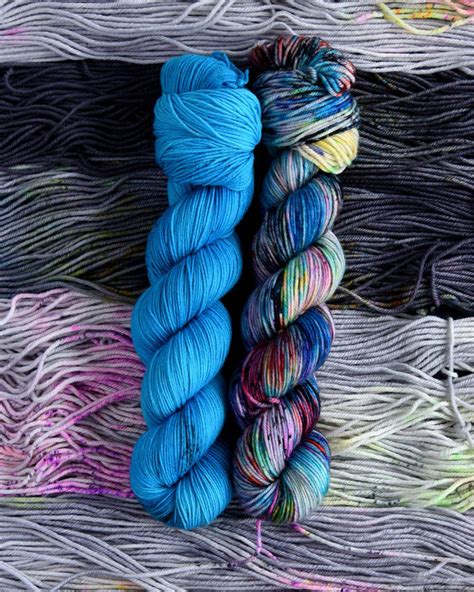 Neon Blue Yarn Electric Blue Yarn Tonal Neon Handdyed Yarn