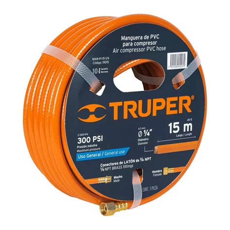 Manguera Para Compresor Aire PVC 1 4 Pulg 15m Truper 19015