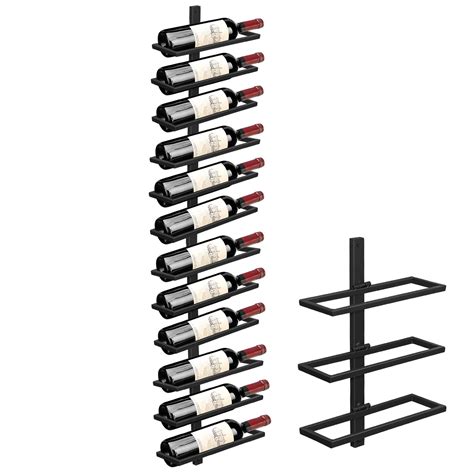 Giyiprpi 4 Pieces Wall Wine Rack Bottle Rack For 12 Bottles Metal Wine