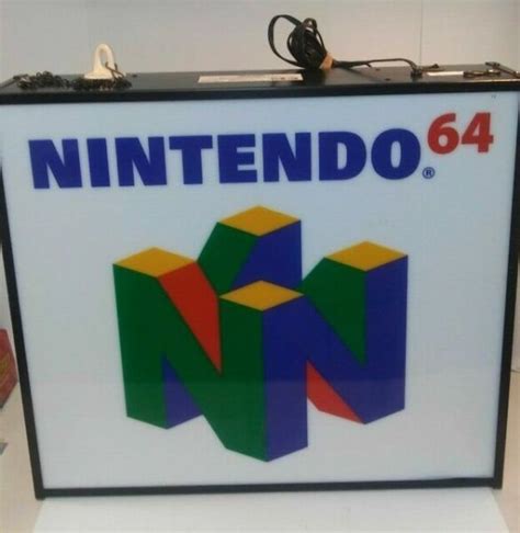 Vintage Retro Nintendo 64 Rare Lighted Retail Display Sign N64 Video