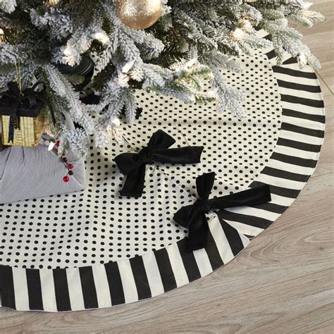 Belham Living Black and White Polka Dot Christmas Tree Skirt | Fabric ...