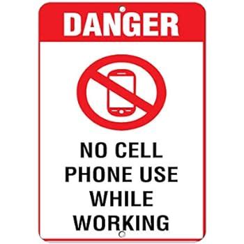 Amazon Notice No Cell Phones During Work Hours Sign With Symbol