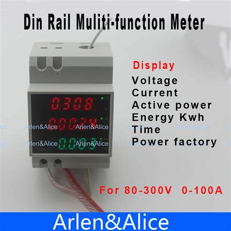 Din Rail Led Voltmeter Ammeter Active Power And Power Factor Time