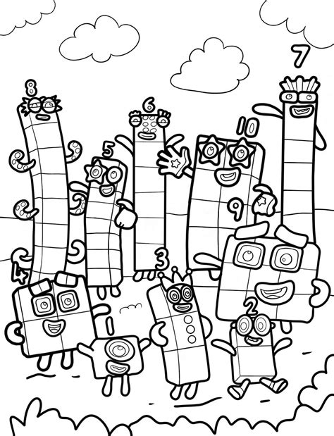Numberblocks Para Imprimir Pdf - 44 Numberblocks dibujos para colorear para niños - PDF imprimibles