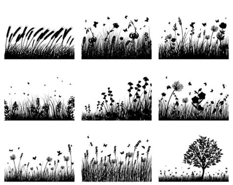 Meadow Silhouette Set Stock Vector Image By ©angelp 11284846