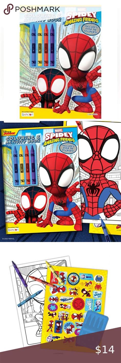 Spidey & His Amazing Friends Coloring Book with Crayons Disney, Books ...