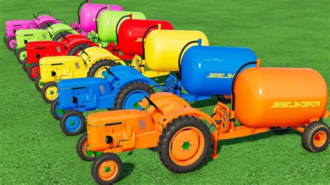 Transporting Spreading Slurry With Mini Deutz Tractors Colored