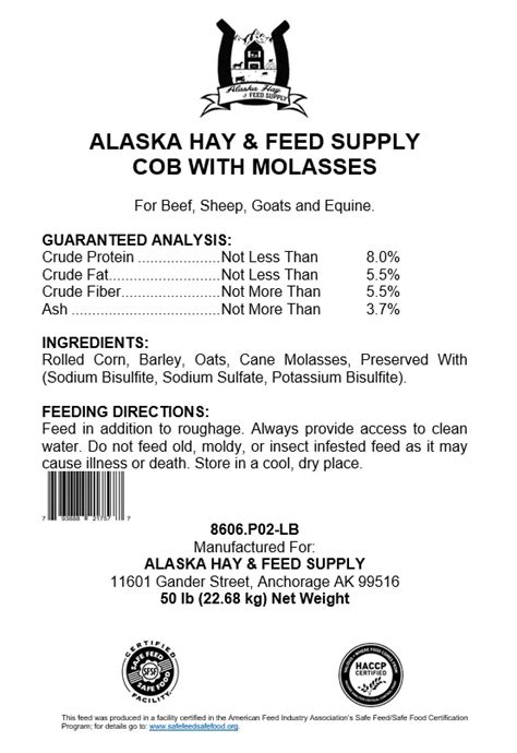 Cob With Molasses Alaska Hay And Feed Supply