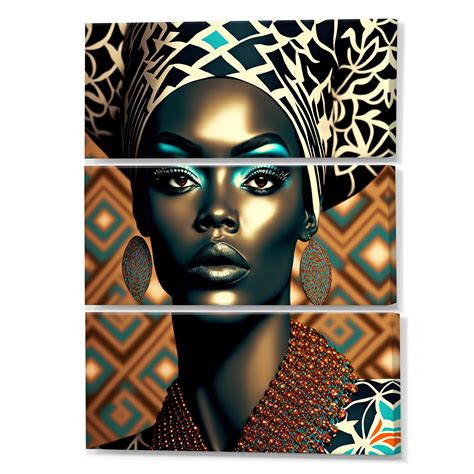 Designart Portrait Of Glamorous African Lady Vi African American Woman Canvas Art Print 3