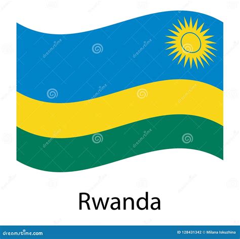 Rwanda Flag Isolated National Flag Of Rwanda Waving Flag Of The