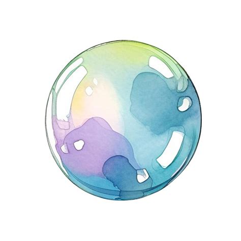 Premium Psd Soap Bubbles Isolated Watercolor Illustration