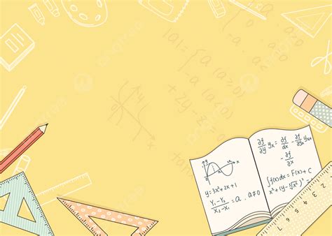 Student Education Tool Yellow Minimalist Cartoon Background, Wallpaper ...