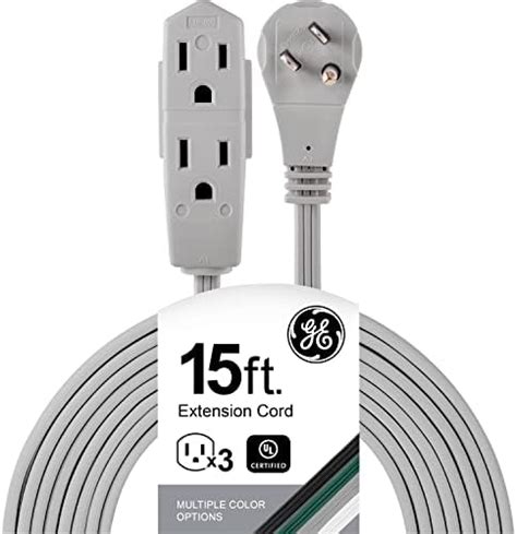 Ge Indoor Office Extension Cord Ft Power Cable Grounded Outlets