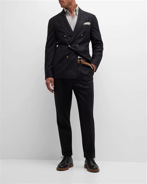 Emporio Armani Men S G Line Double Windowpane Suit Neiman Marcus