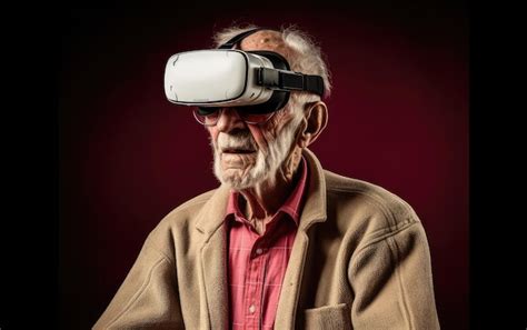 Premium AI Image Old Man Wearing A VR Headset