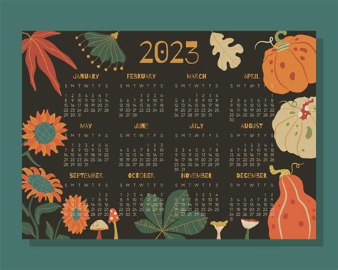 2023 Monthly Calendar Concept 11785987 Vector Art At Vecteezy