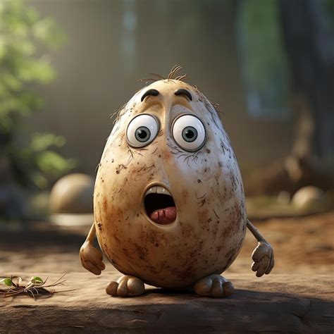 Premium Ai Image A Potato With Eyes And Ears In The Style Of